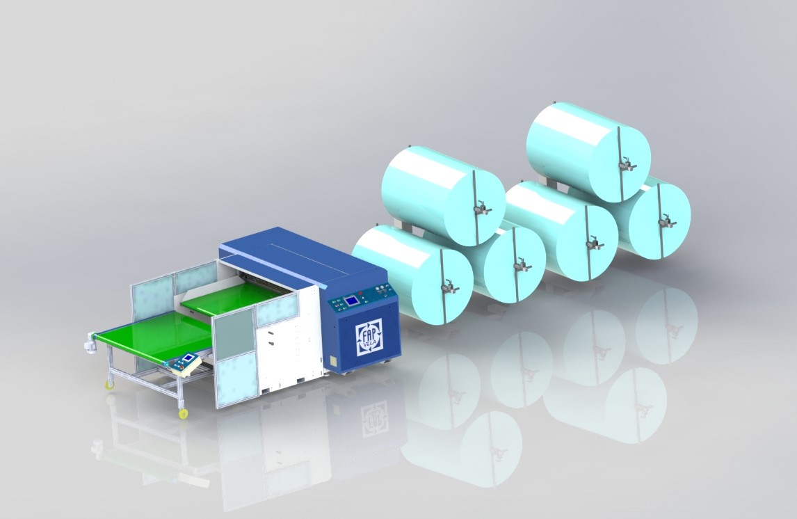 Sheet cutting machine for flexible air bubble films and foam